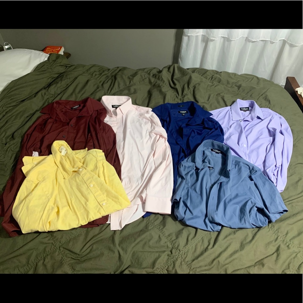 Bundle of 5 Express Men Slim Fit Shirts (& 1 H&M)